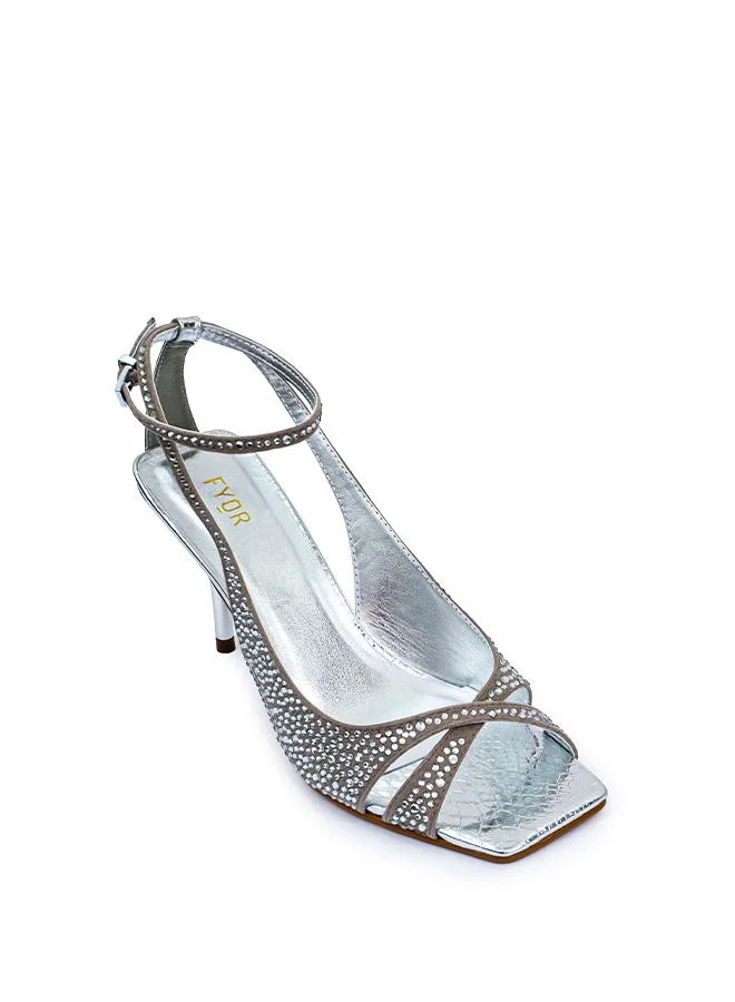 فايور Diamante Detail Square Toe Sandal BWR 080